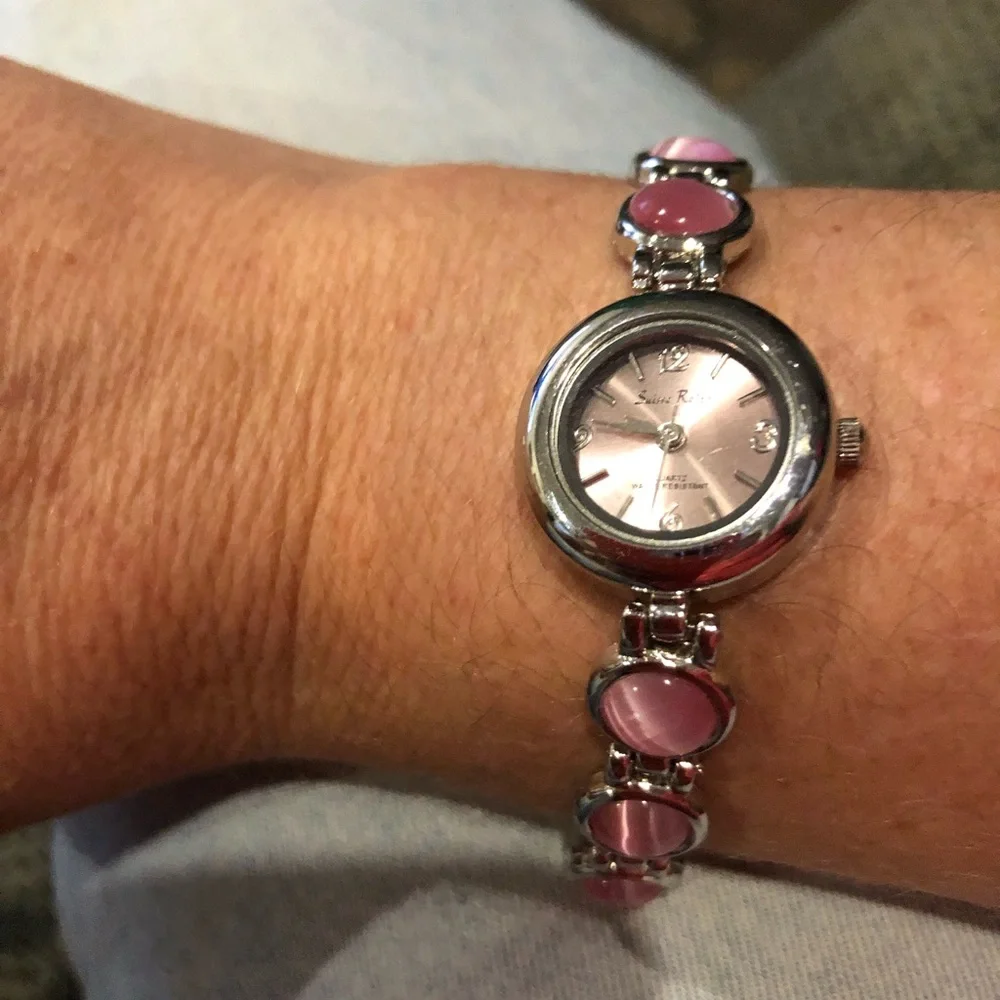 pink cats eye effects women’s wrist watch fashion jewellery - Picture 8 of 10